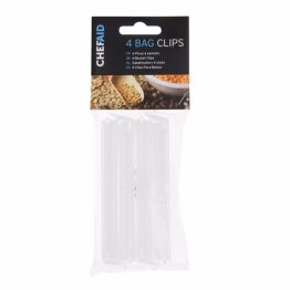 Chef Aid plastikust kotisulgurid 10E00996, 4tk, 11cm, sügavkülmikukindlad köögitarvikud.