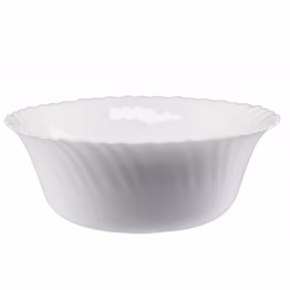 Valge karastatud klaasist Kauss Bianco 21cm (SKU 8821) kööki ja lauale. Vastupidav salatikauss.