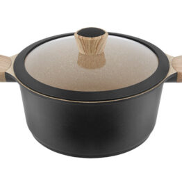 Kastrul Granite 28cm, klaaskaanega (SKU 050.000409). Vastupidav graniitkattega köögipott.