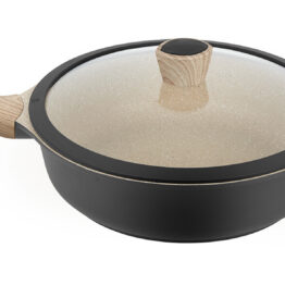 Pann Granite 28cm klaaskaanega, sügav. Vastupidav graniitpann. SKU: 050.000540.