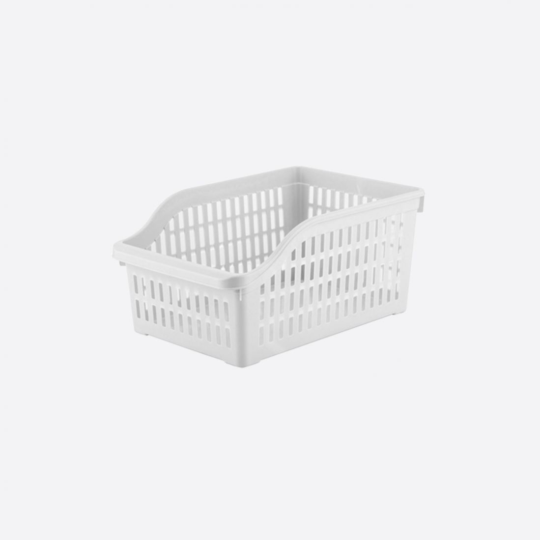 Hoiukorv 20,2x30x14cm, SKU 07400. Valge plastikust hoiukorv koduseks organiseerimiseks.