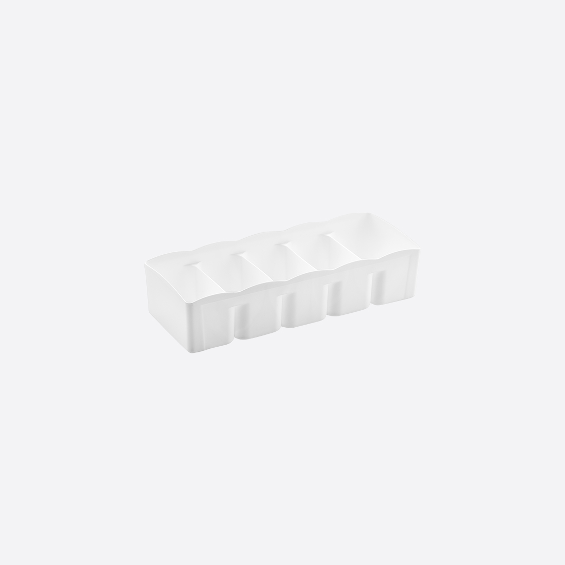 Organisaator 5 lahtriga 10,5x27,5x6,5cm, SKU 07407. Valge sahtliorganisaator väikeste esemete hoidmiseks.