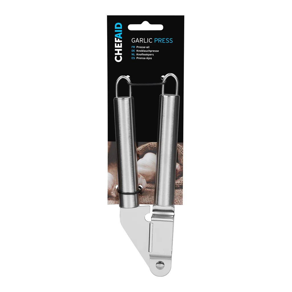 10E10422 Küüslaugupress metall Chef Aid (SKU: 10E10422). Vastupidav metallist küüslaugupress kööki.