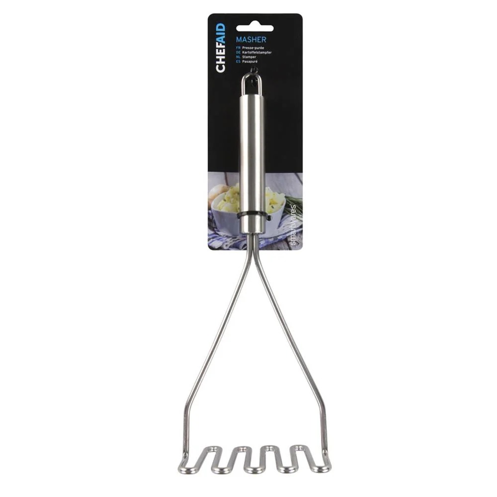 10E10429 Pudrutamp W metall Chef Aid, SKU 10E10429. Vastupidav metallist köögiriist kartulite tampimiseks.
