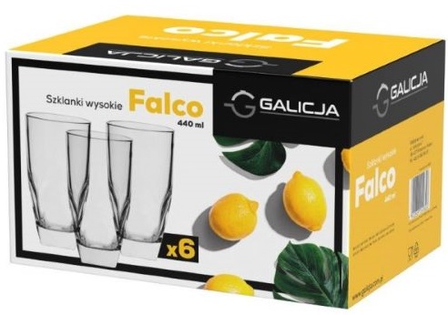 Joogiklaasid Falco 440ml 6tk, koonus kõrge (SKU 24982) – stiilsed lauanõud igaks sündmuseks.