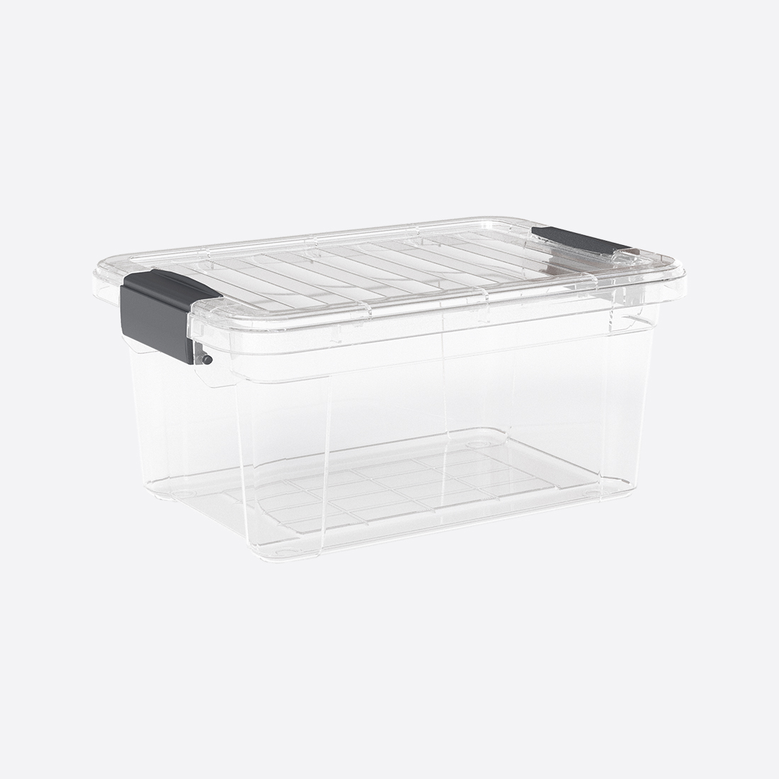 Hoiukast 20l/30,3x44,3x19,7cm Lock&Keep, SKU 33115. Läbipaistev plastikust hoiukast kaanega.