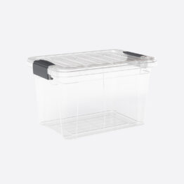 Hoiukast 14l/36x25x22cm Lock&Keep, SKU 33124. Läbipaistev hoiukast kaanega.