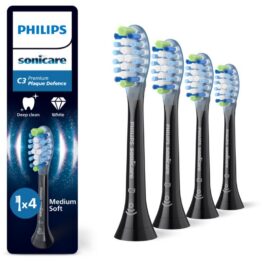 Philips Sonicare C3 Premium Plaque Control asendusharjapead, must, 4tk. SKU: HX9044/88.