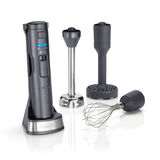 CSB300BU Cuisinart 3 in 1 Cordless Hand Blender (Blue) in Stand with Accessories a